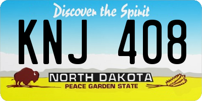ND license plate KNJ408