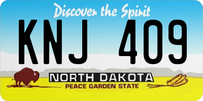 ND license plate KNJ409