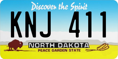 ND license plate KNJ411