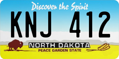ND license plate KNJ412