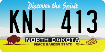 ND license plate KNJ413