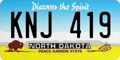 ND license plate KNJ419