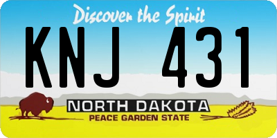 ND license plate KNJ431