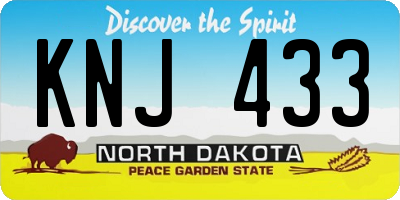 ND license plate KNJ433
