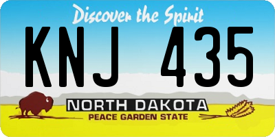 ND license plate KNJ435