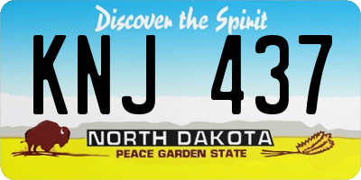 ND license plate KNJ437