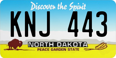ND license plate KNJ443