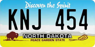 ND license plate KNJ454