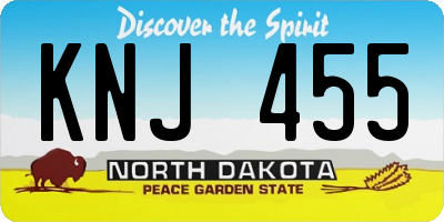 ND license plate KNJ455