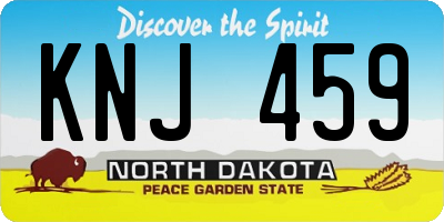 ND license plate KNJ459