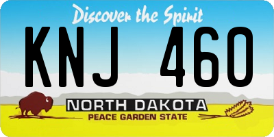 ND license plate KNJ460