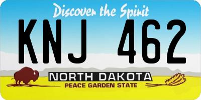 ND license plate KNJ462