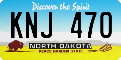 ND license plate KNJ470