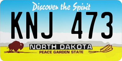 ND license plate KNJ473