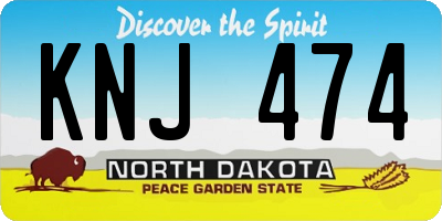 ND license plate KNJ474