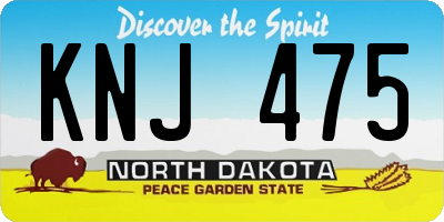 ND license plate KNJ475