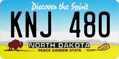 ND license plate KNJ480