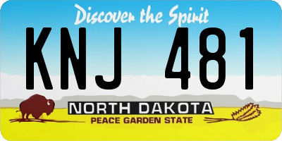 ND license plate KNJ481