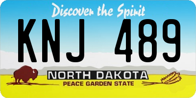 ND license plate KNJ489