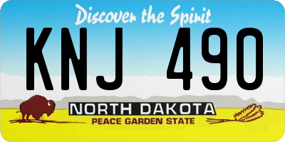 ND license plate KNJ490