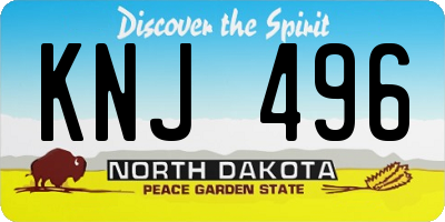 ND license plate KNJ496