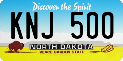 ND license plate KNJ500