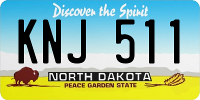 ND license plate KNJ511