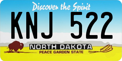 ND license plate KNJ522