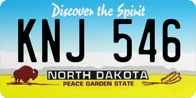 ND license plate KNJ546
