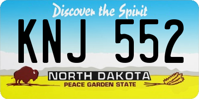 ND license plate KNJ552