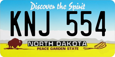 ND license plate KNJ554