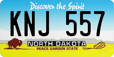 ND license plate KNJ557