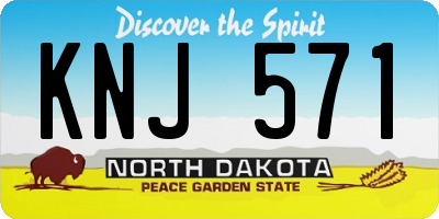 ND license plate KNJ571