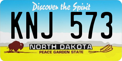 ND license plate KNJ573
