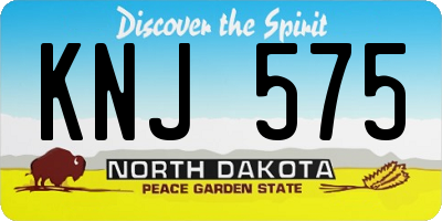ND license plate KNJ575