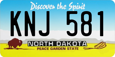 ND license plate KNJ581