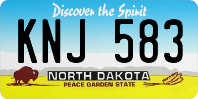 ND license plate KNJ583