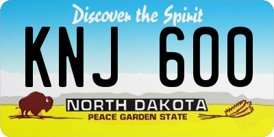 ND license plate KNJ600