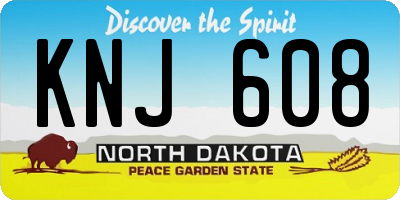 ND license plate KNJ608