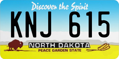 ND license plate KNJ615