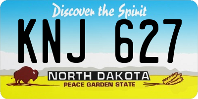 ND license plate KNJ627