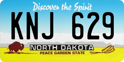 ND license plate KNJ629