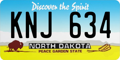 ND license plate KNJ634