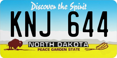 ND license plate KNJ644