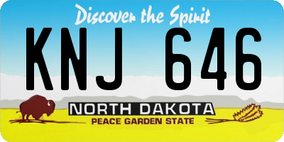 ND license plate KNJ646