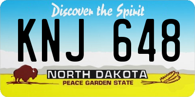 ND license plate KNJ648