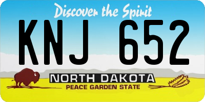 ND license plate KNJ652