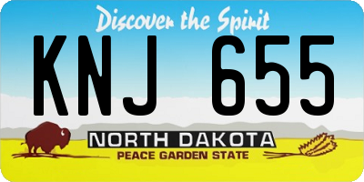 ND license plate KNJ655