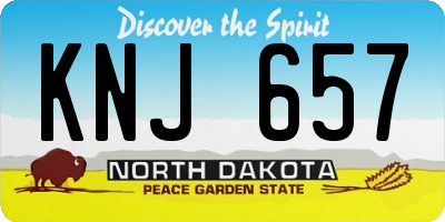 ND license plate KNJ657