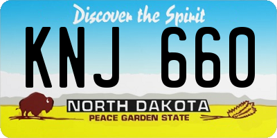 ND license plate KNJ660